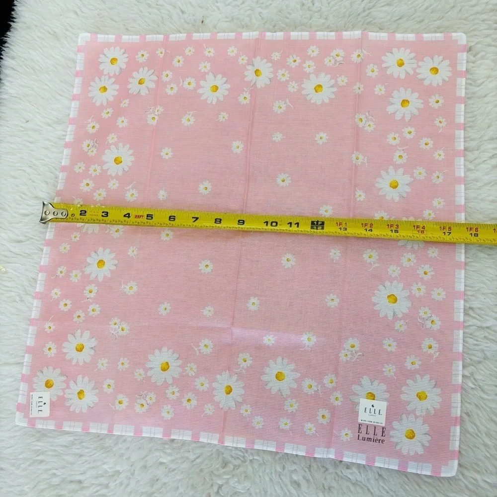 Elle Pink Floral Handkerchief/Bandana  scarf size 17.5”